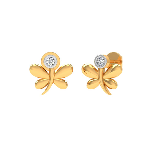 Butterfly Diamond Stud Earrings