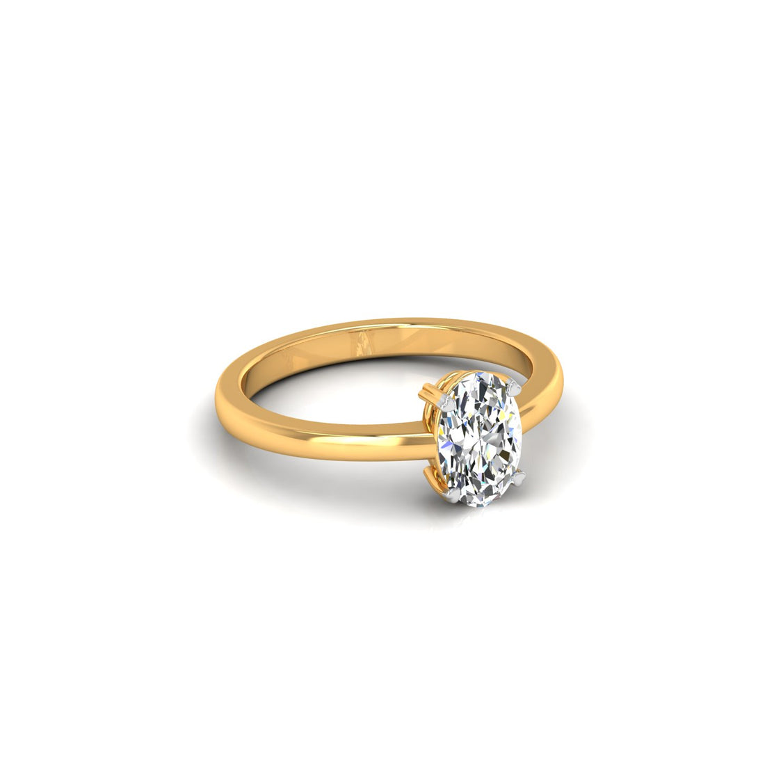 Elegant Oval Solitaire Ring with CVD 1.00 Ct. Lab-Grown Diamond.