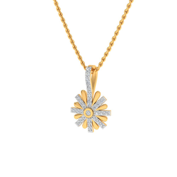 Radiant Sunburst Gold-Plated Pendant Necklace with Lab-Grown Diamonds