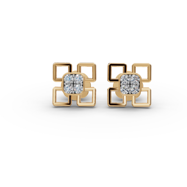 Elegant Diamond Cluster Earrings