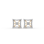 Square Halo Lab-Grown Diamond Earrings