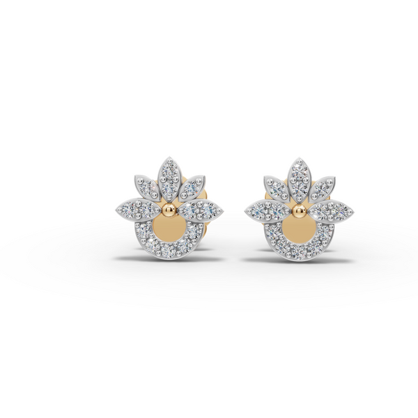 Petal Diamond Stud Earrings