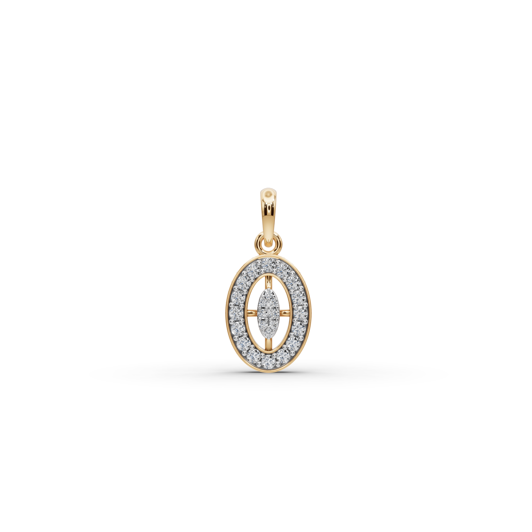 Oval Halo Lab-Grown Diamond Gold Pendant