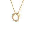 Classic Gold-Plated Circle Pendant Necklace with Lab-Grown Diamonds