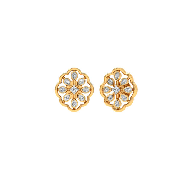 Floral Medallion Diamond Earrings