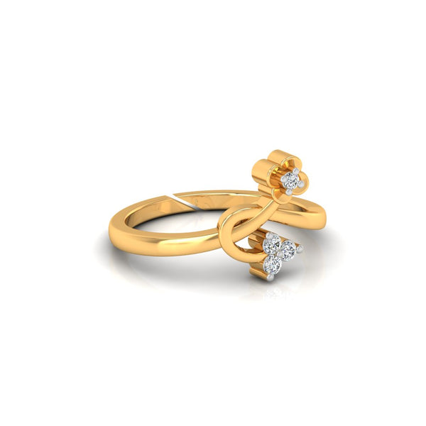 Elegant Floral Gold-Plated Silver Ring