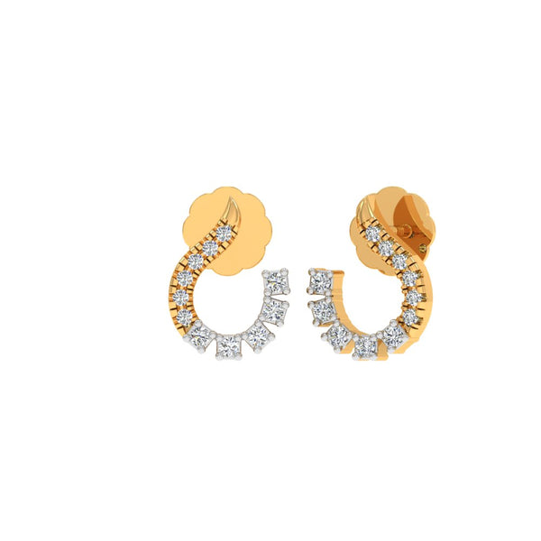 Swirl Diamond Hoop Earrings