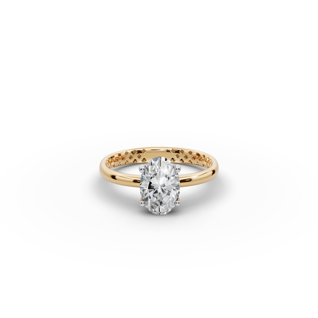 1.50 tcw Oval Cut Gold Lab-Grown Diamond Ring