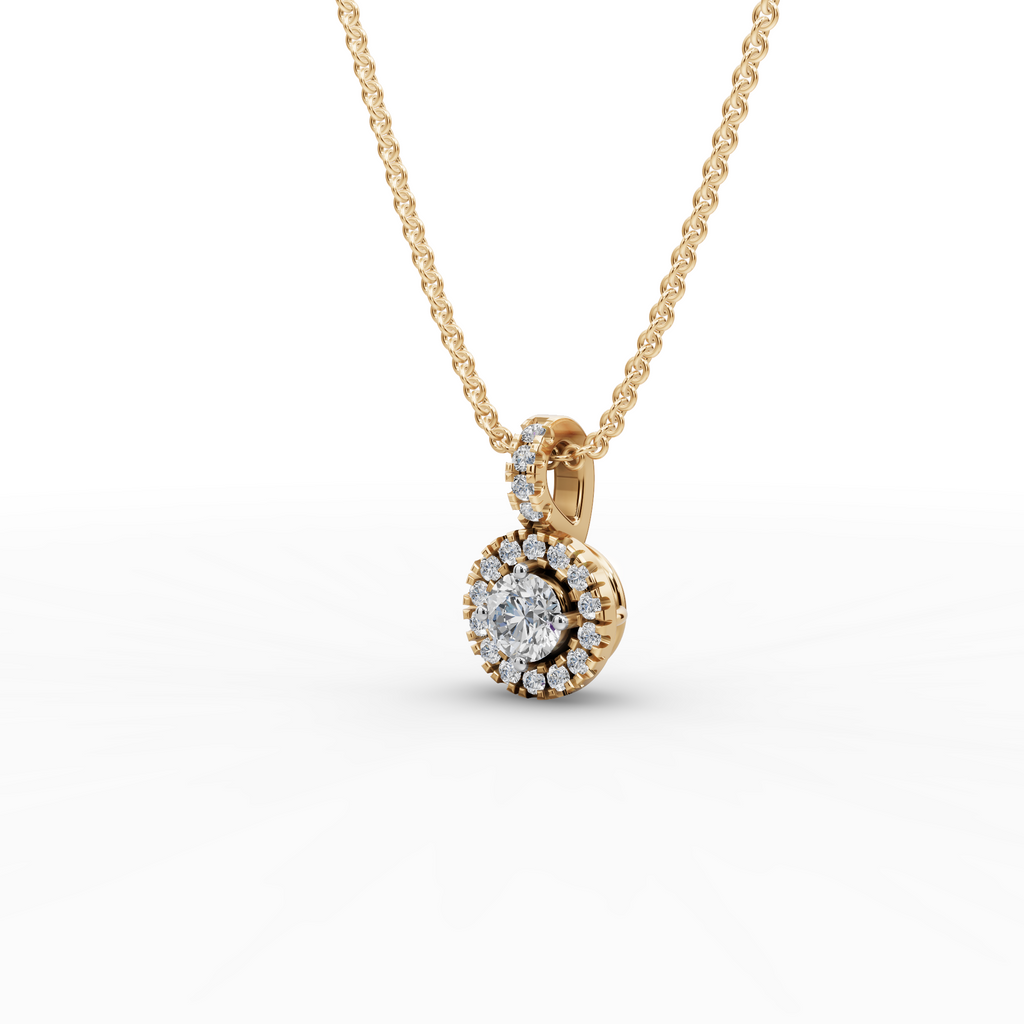 0.50 ct Lab Grown Diamond Halo Pendant – Ethical Bridal Jewelry