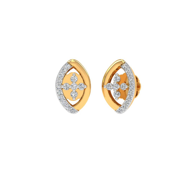 Elegant Eye Gold and Diamond Earrings