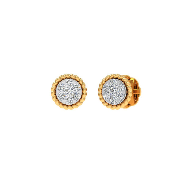 Diamond-Embellished Golden Vine Earrings