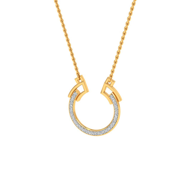 Modern Gold-Plated Silver Necklace with Lab-Grown Diamonds