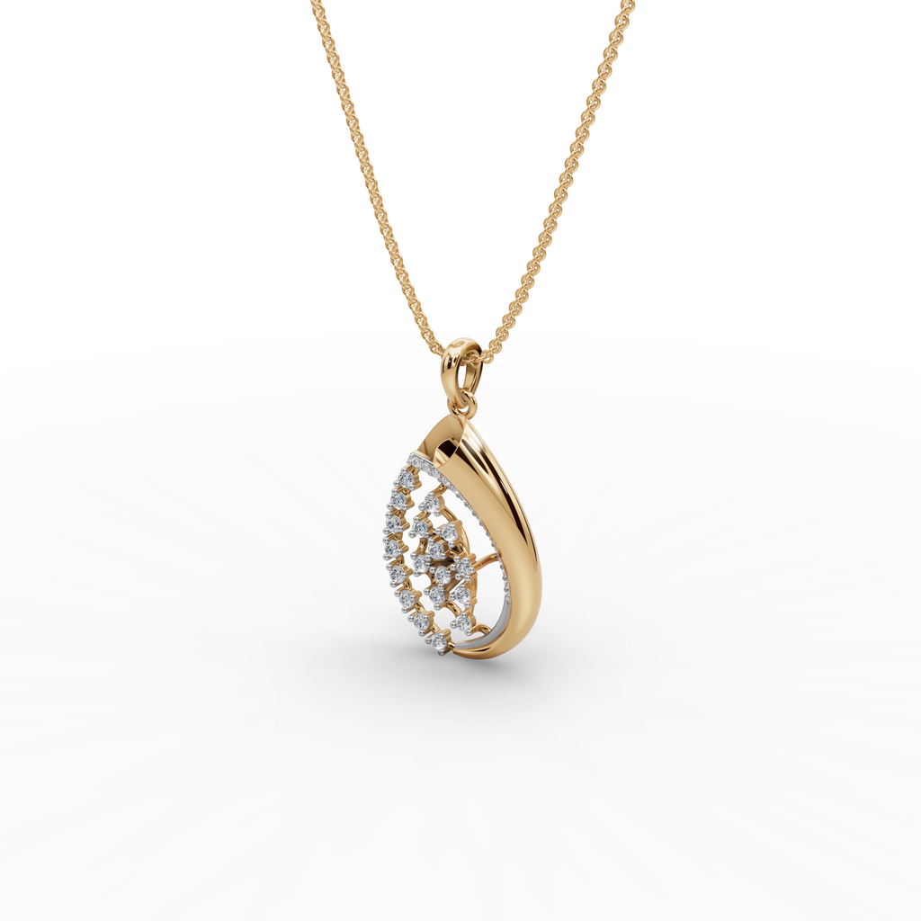 Teardrop Lab-Grown Diamond Gold Pendant
