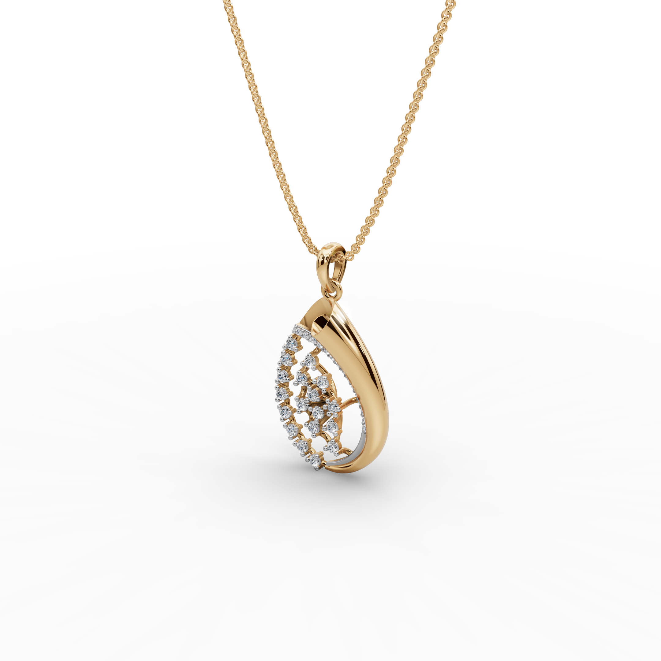 Teardrop Lab-Grown Diamond Gold Pendant