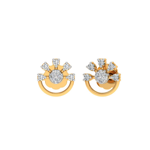 Golden Petal Diamond Earrings