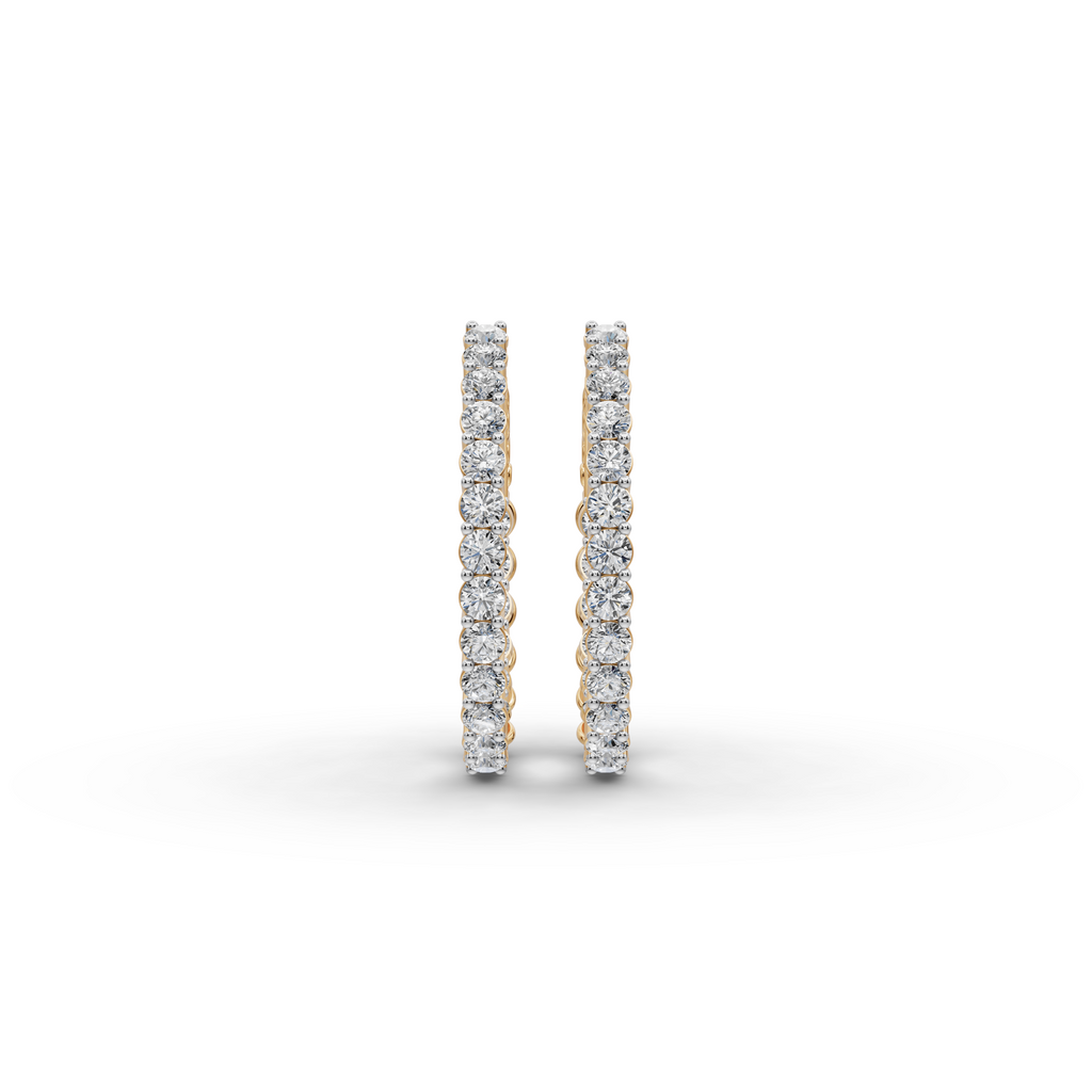 2.00 ct Everyday Wear Round Diamond Oval Shape Hoops