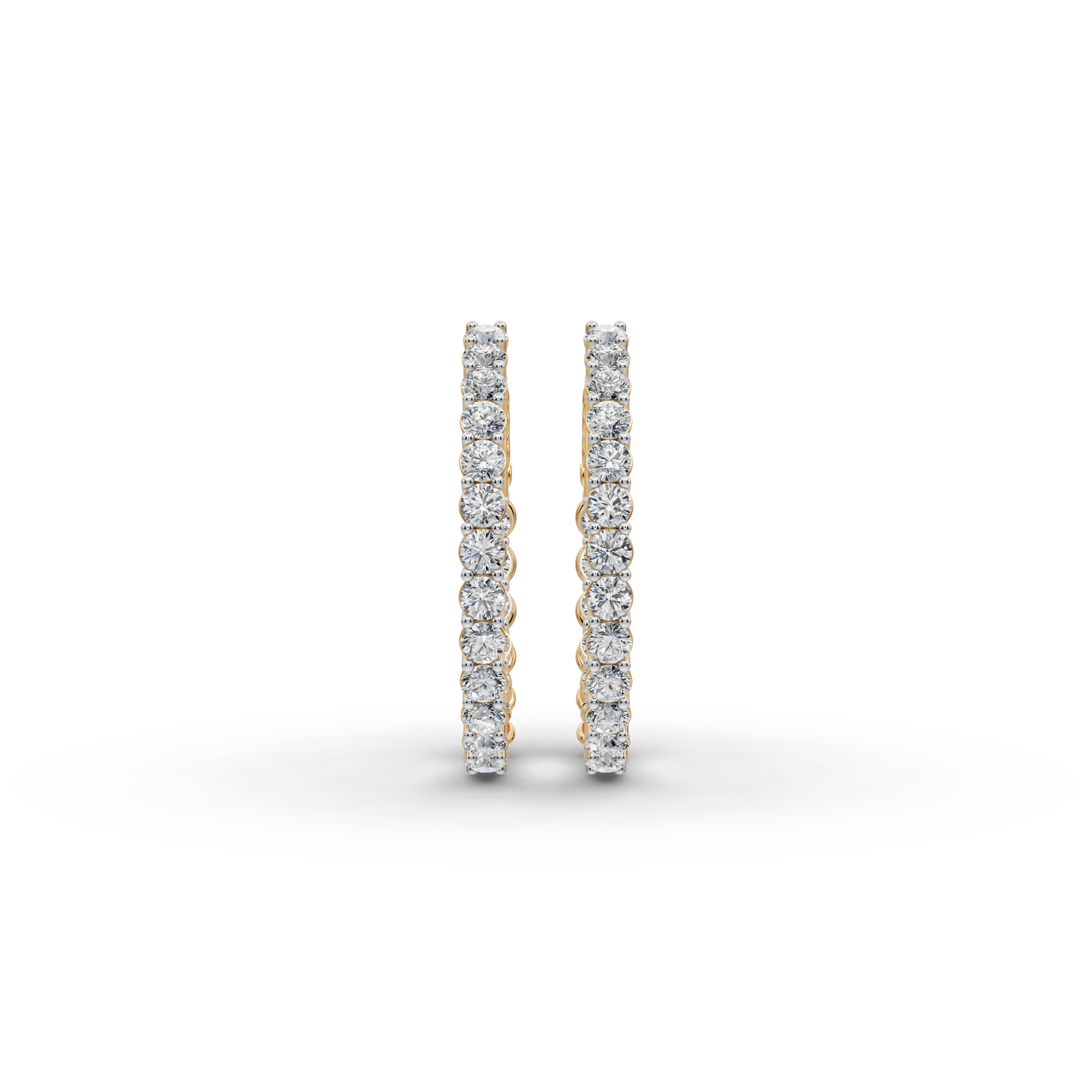 2.00 ct Everyday Wear Round Diamond Oval Shape Hoops