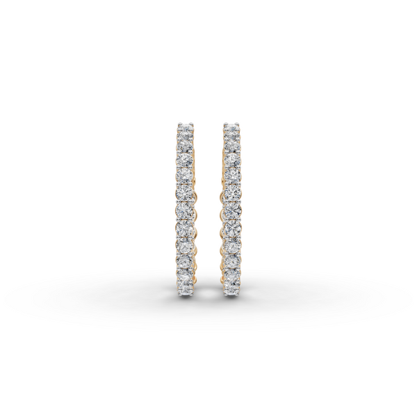 2.00 ct Everyday Wear Round Diamond Oval Shape Hoops