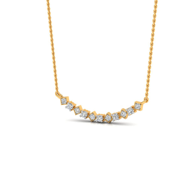 Gold-Plated Geometric Necklace with Lab-Grown Diamonds