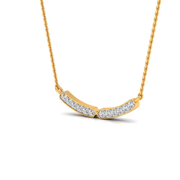 Minimalist Gold-Plated Bar Necklace with Lab-Grown Diamonds