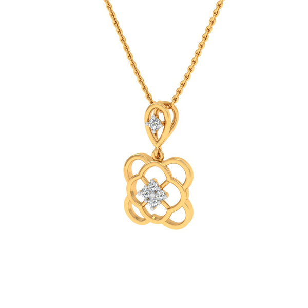 Delicate Gold-Plated Pendant Necklace with Lab-Grown Diamonds