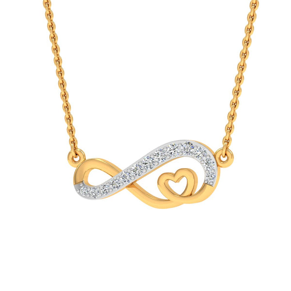 Gold-Plated Infinity Heart Necklace with Lab-Grown Diamonds