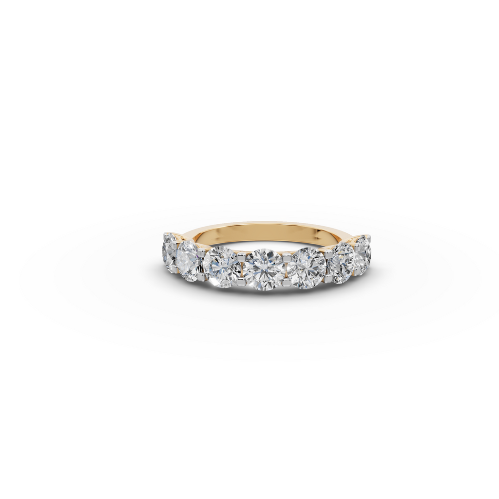 2.50 ct Modern Seven-Stone Lab Diamond Ring