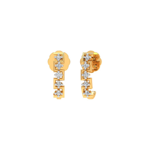 Elegant Gold-Plated Lab Diamond Stud Earrings