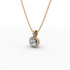 2.00 ct Minimalist Halo Diamond Pendant – Lab Created Round Solitaire  – Ethical Jewelry Charm