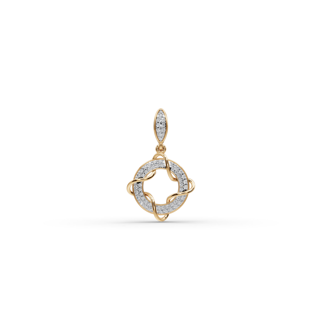Elegant Knot Circle Diamond Pendant