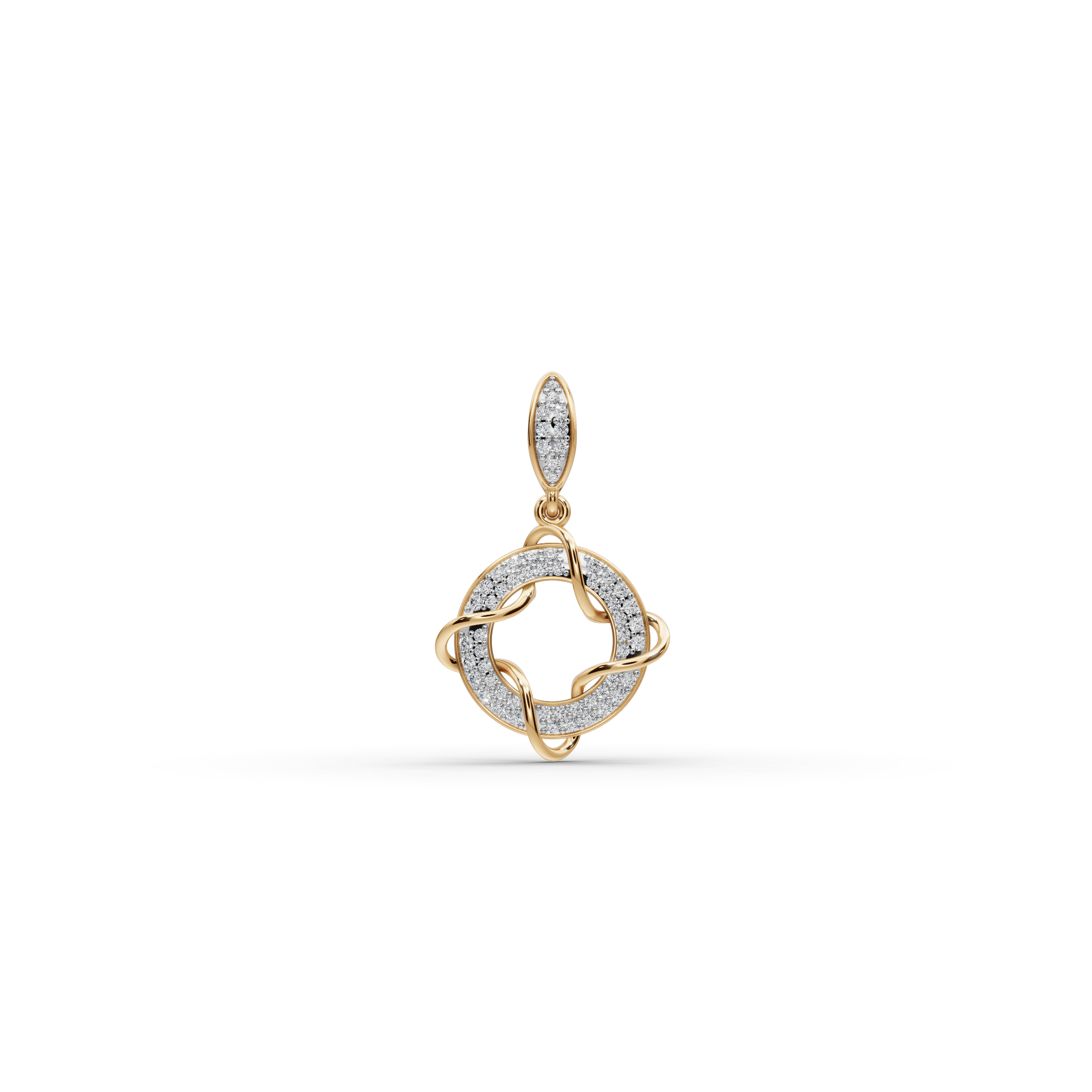 Elegant Knot Circle Diamond Pendant