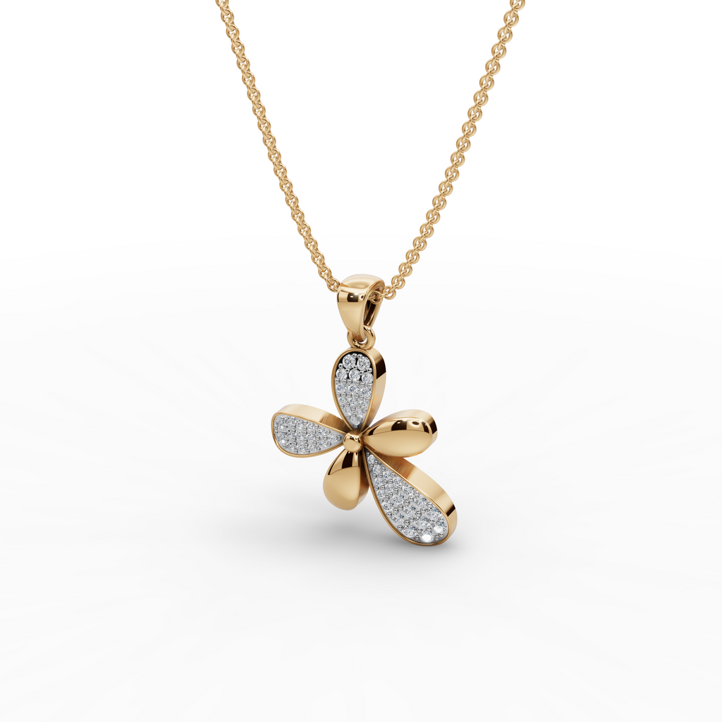 Five-Petal Floral Lab-Grown Diamond Pendant