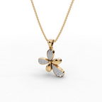 Five-Petal Floral Lab-Grown Diamond Pendant