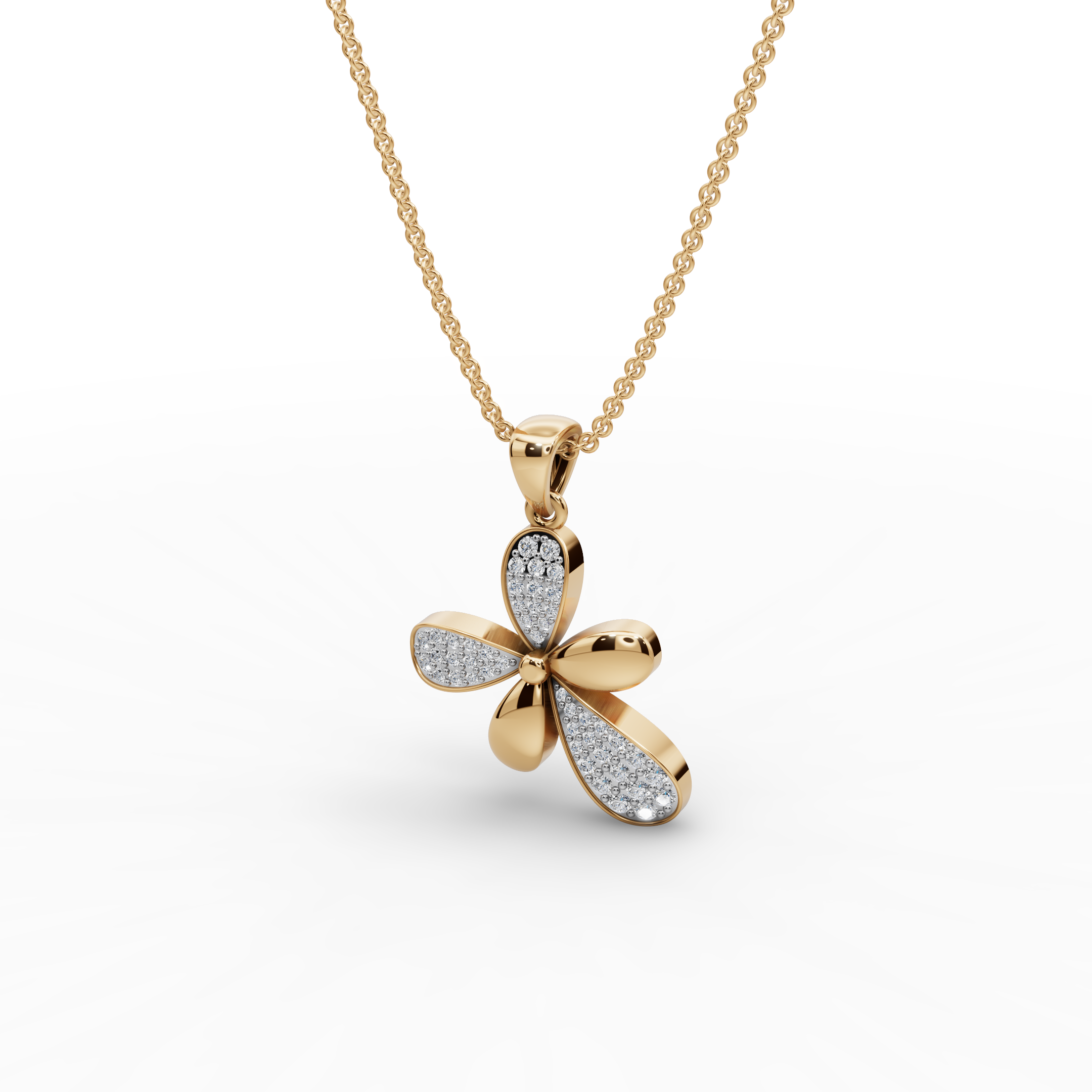 Five-Petal Floral Lab-Grown Diamond Pendant
