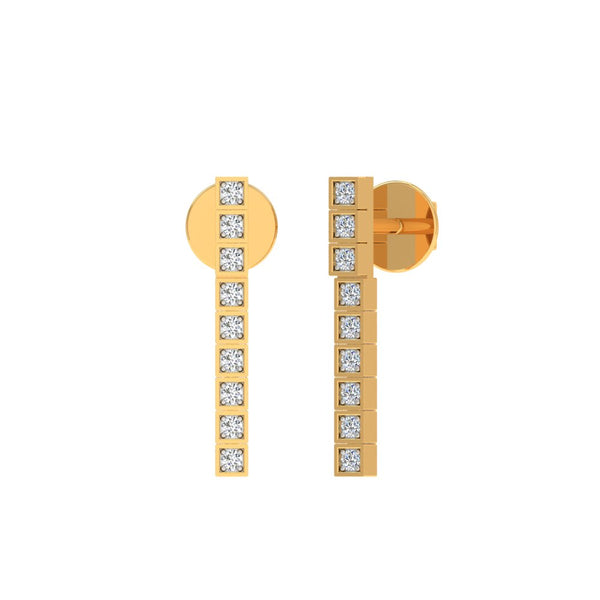 Geometric Diamond Bar Earrings