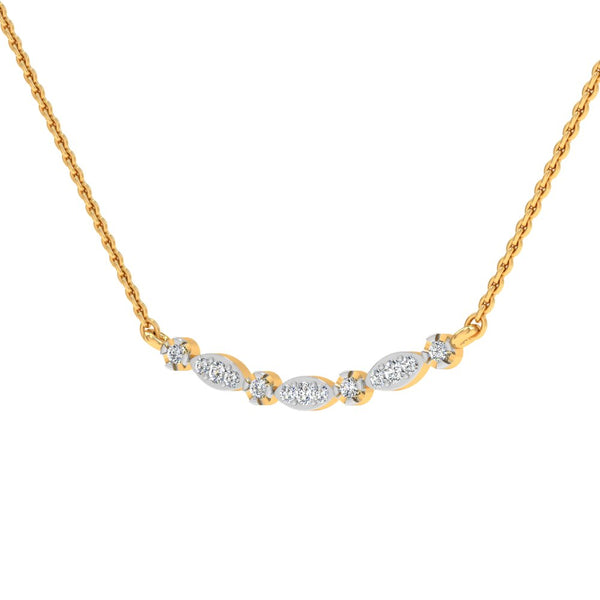 Elegant Gold-Plated Marquise Necklace with Lab-Grown Diamonds