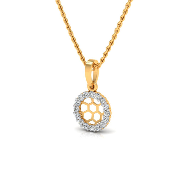 Honeycomb Circle Pendant Necklace