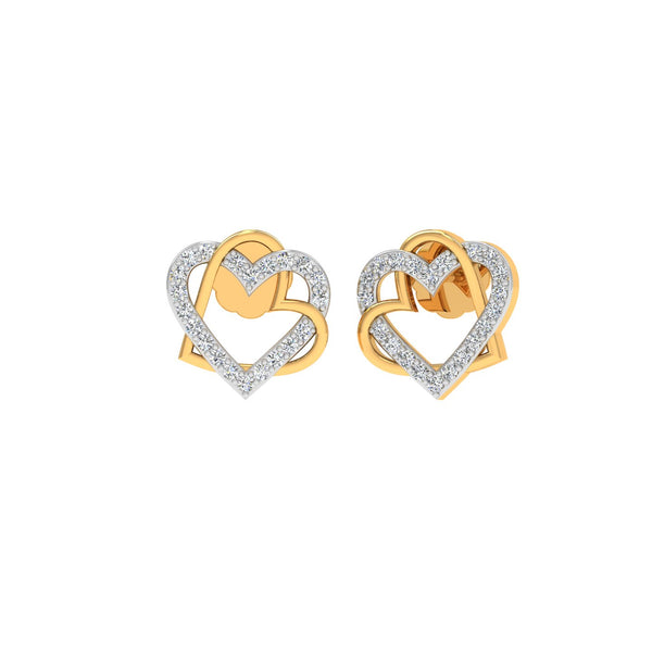 Intertwined Double Heart Earrings with CVD Lab-Grown Diamonds