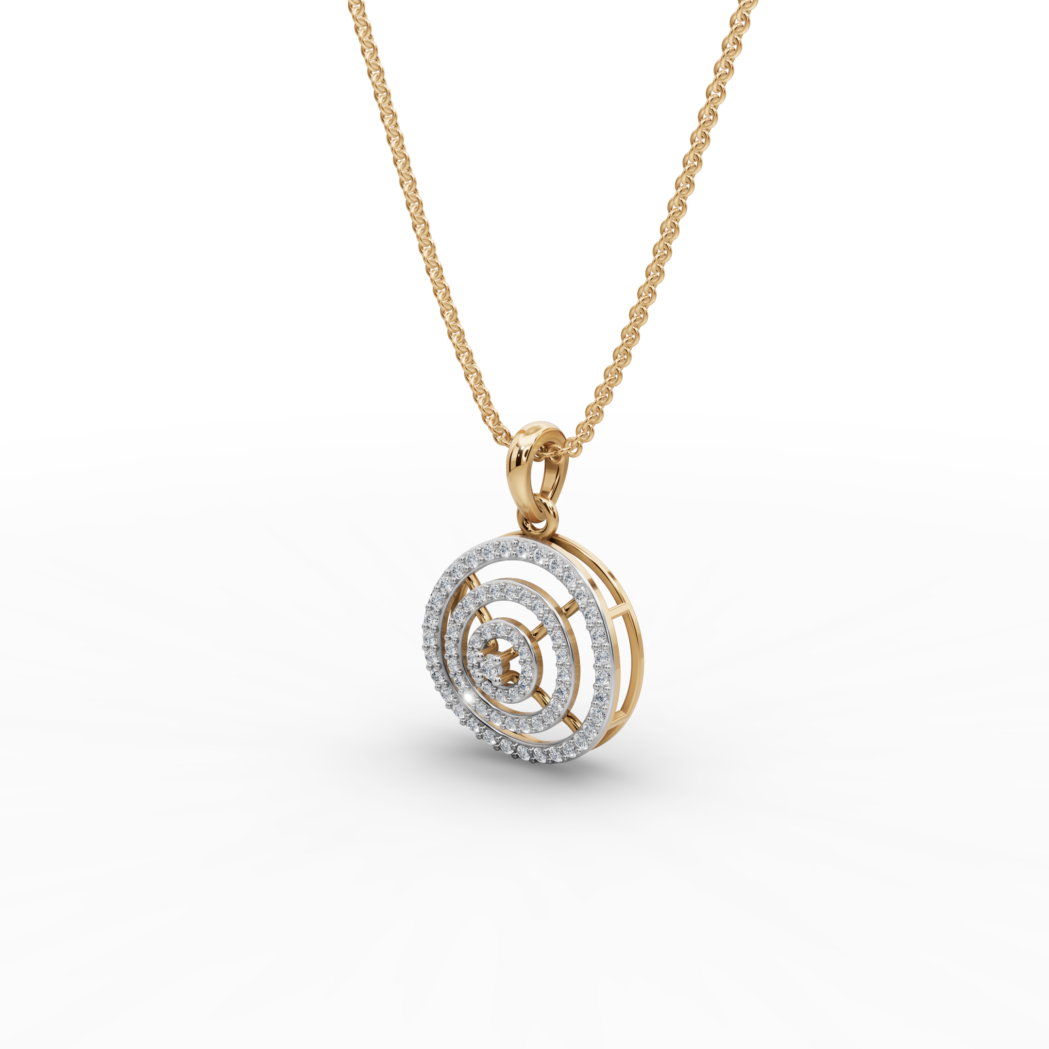 Concentric Circle Lab-Grown Diamond Pendant
