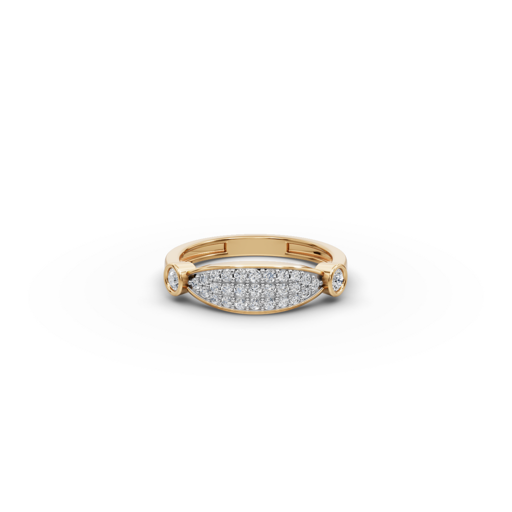 Half Moon Pave Lab-Grown Diamond Ring
