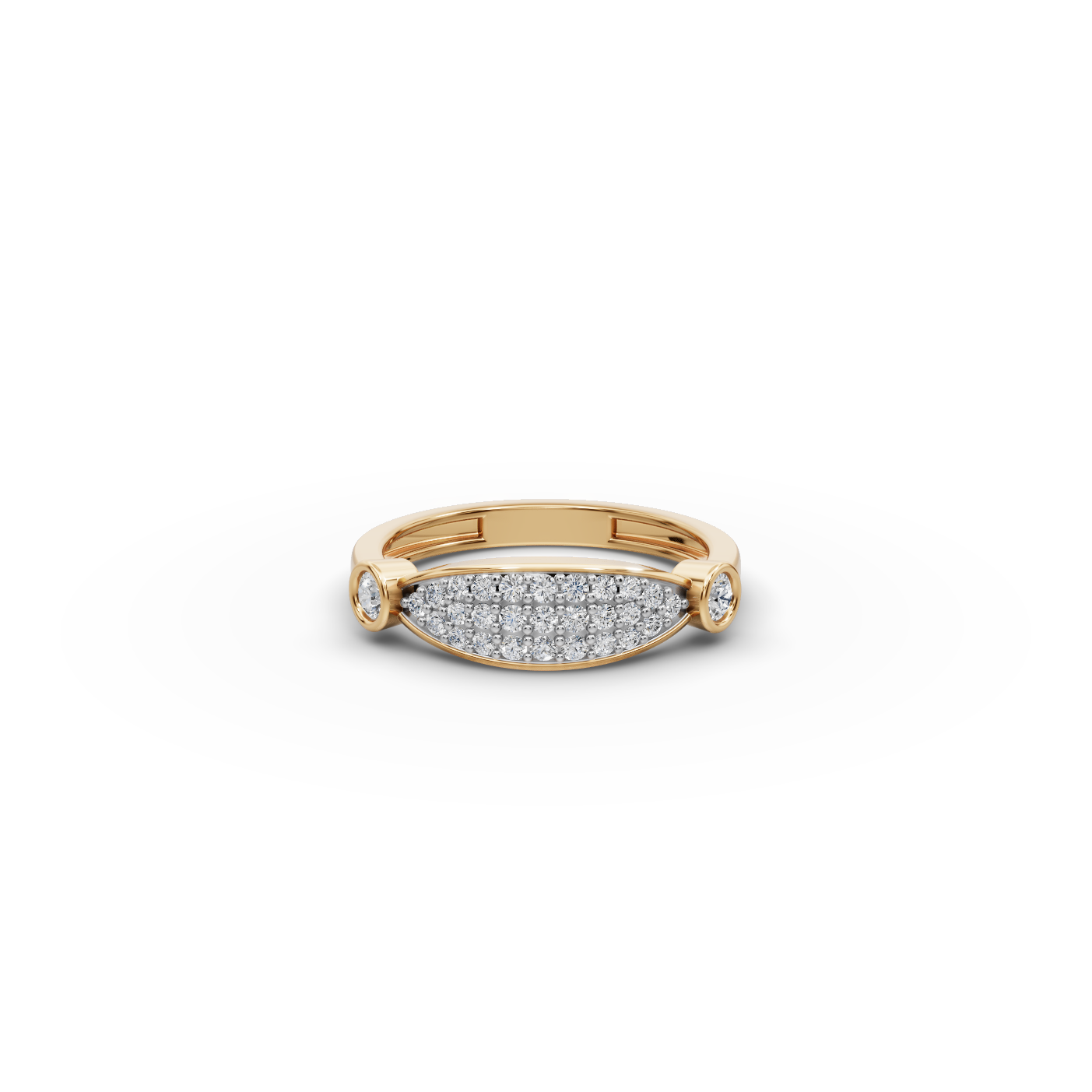 Half Moon Pave Lab-Grown Diamond Ring