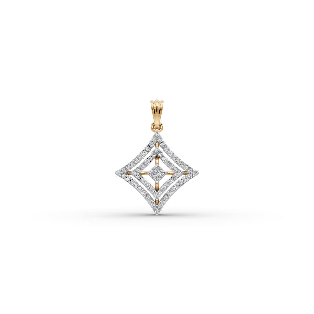 Diamond Shape Lab-Grown Gold Pendant