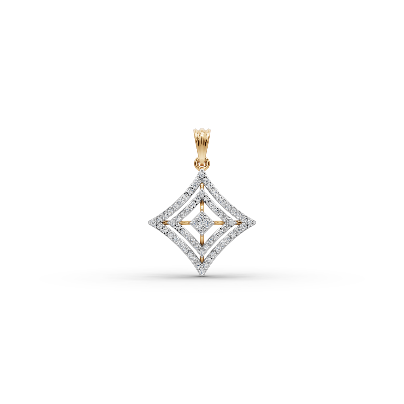 Diamond Shape Lab-Grown Gold Pendant