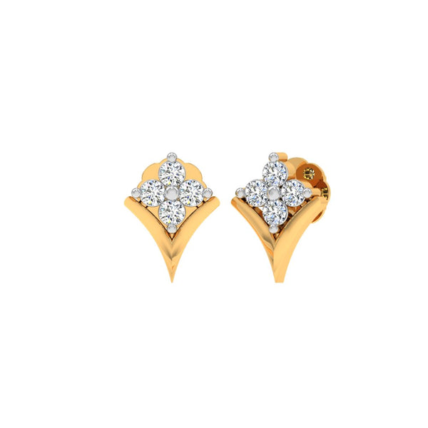 Elegant Gold Plated Diamond Stud Earrings