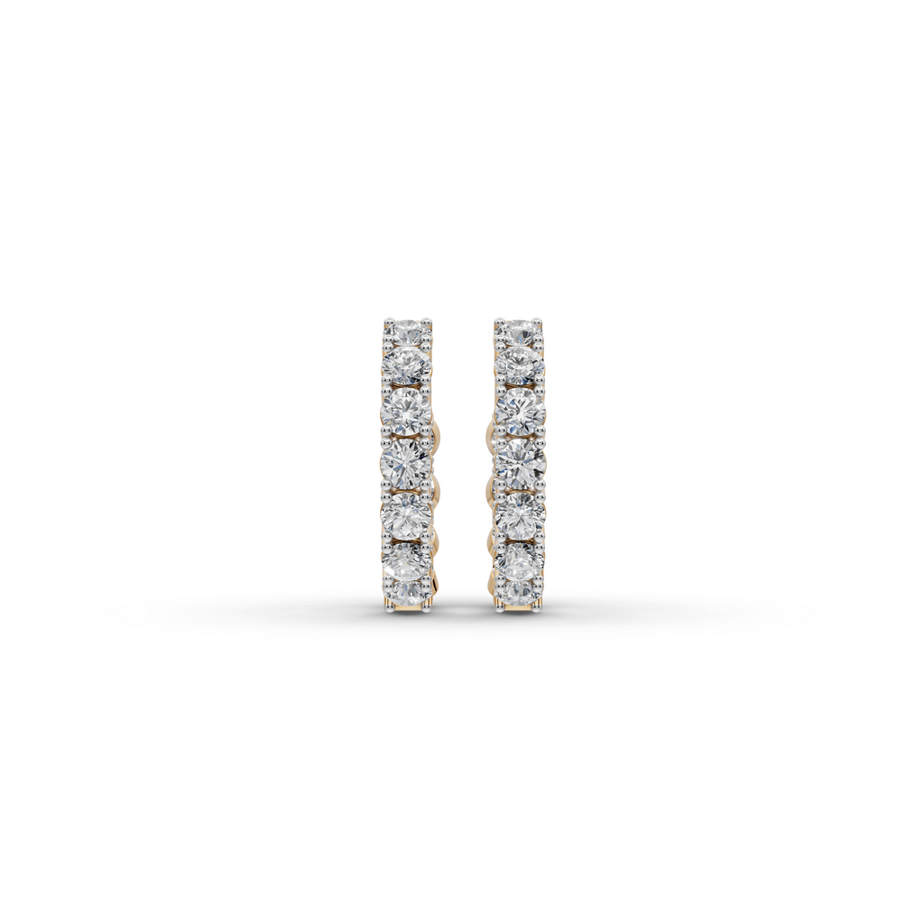 3.00 ct Modern Diamond-Studded Oval Shape Hoops Earring