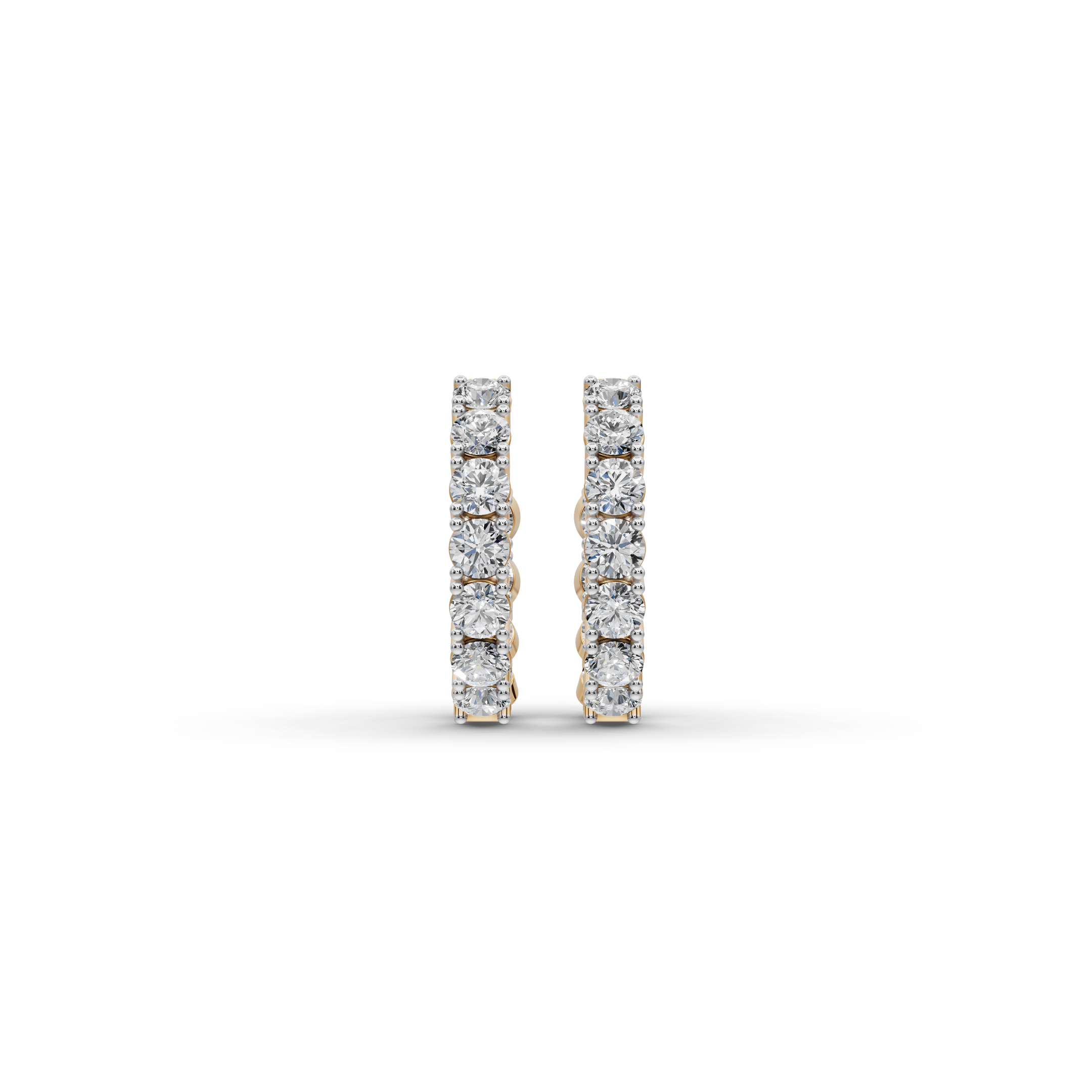 3.00 ct Modern Diamond-Studded Oval Shape Hoops Earring