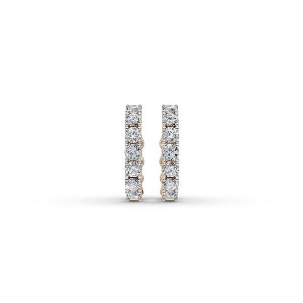 3.00 ct Modern Diamond-Studded Oval Shape Hoops Earring