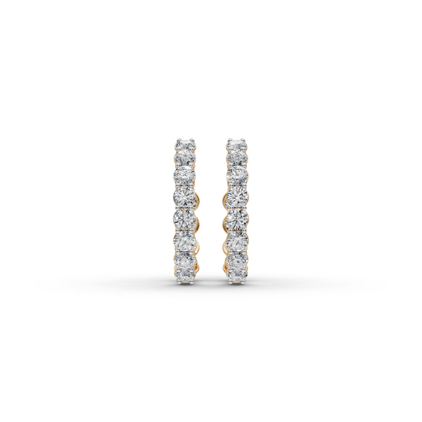 4.00 ct Best Quality Round Diamond Hoops in Oval Shape