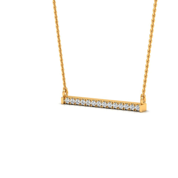 Minimalist Gold-Plated Bar Necklace with Lab-Grown Diamonds