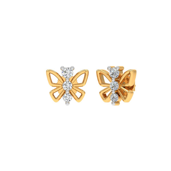 Butterfly Cluster Diamond Stud Earrings